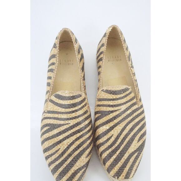 Stuart Weitzman Catalan Zebra Striped Espadrille Flat Loafers size 9.5 - Picture 2 of 11